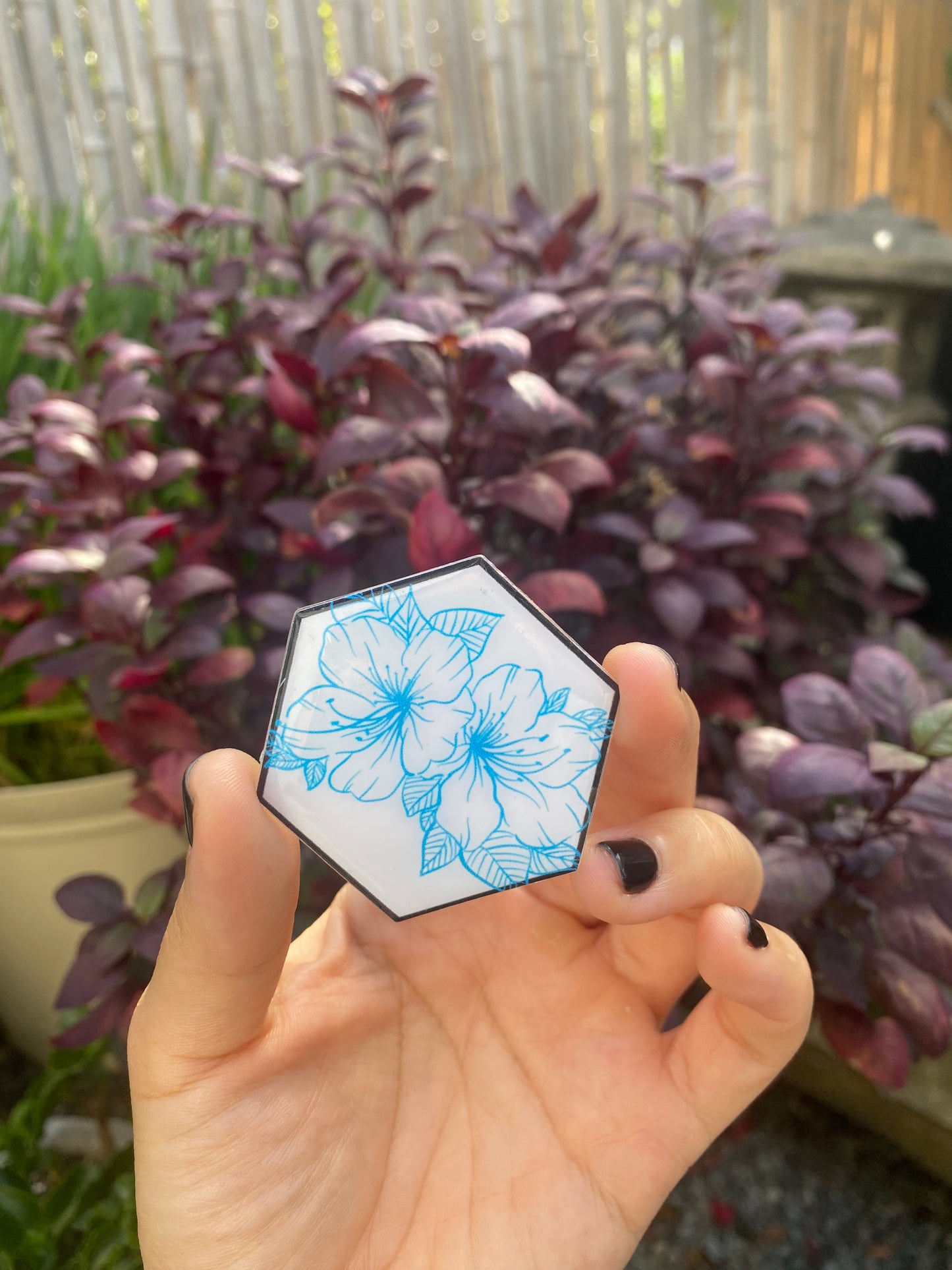 Blue Hibiscus Flower Push Pins