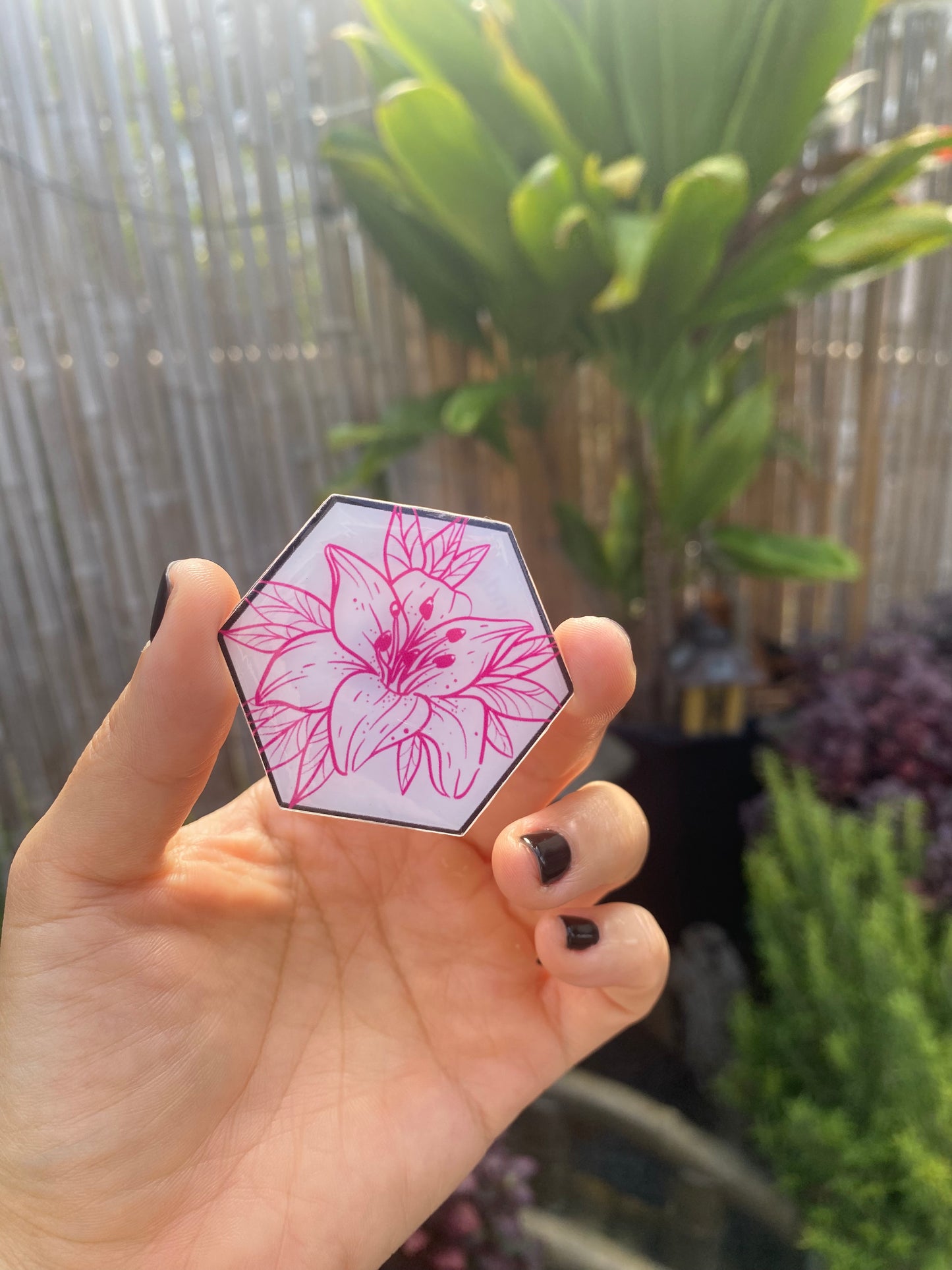 Fushia Flower Push Pins