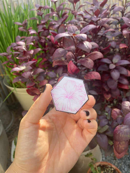 Pink Hibiscus Flower Push Pins